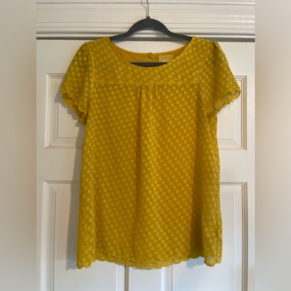 Yellow Anthropologie Maeve Blouse